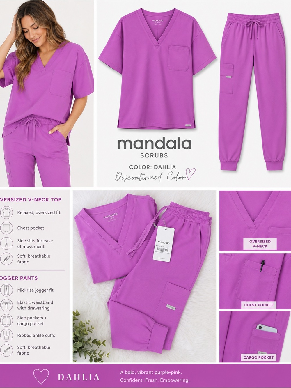 Mandala Scrub Set 💜 NEW WITH TAGS – Mandala Dahlia (Discontinued Color)